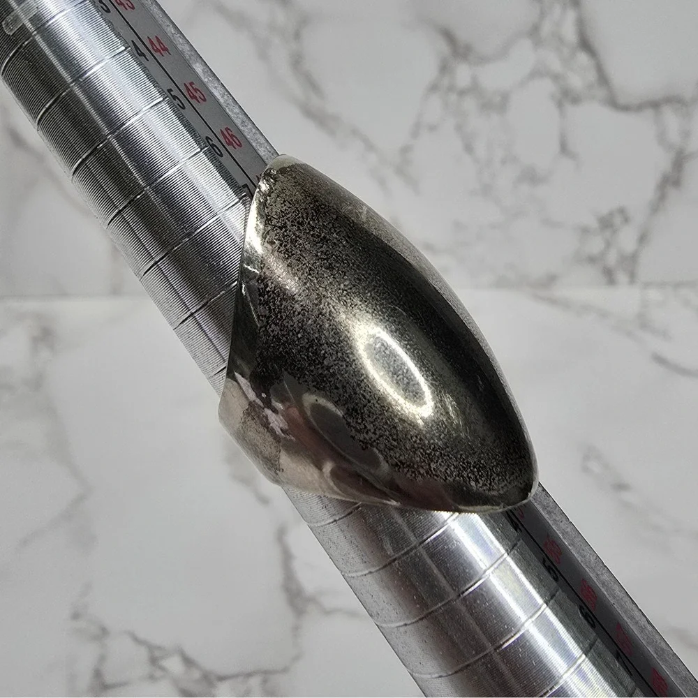 925 Sterling Silver Shield Ring Size 5.5 Minimalist Wide Tapered Band Statement